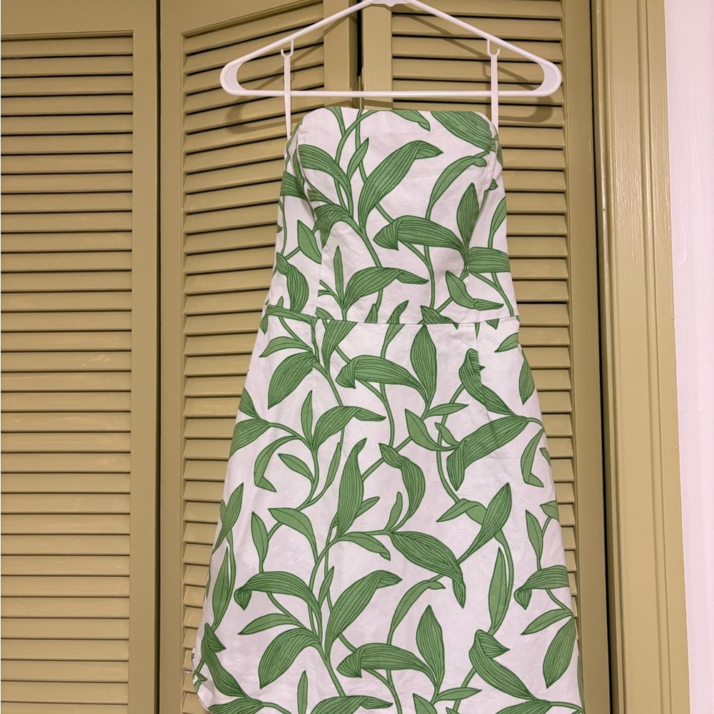 Molly B Green and White Leaf Print Dress